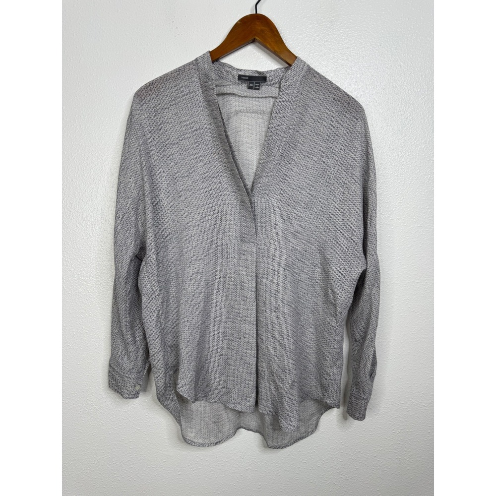 Vince Silk Long Sleeve Top Size Xsmall